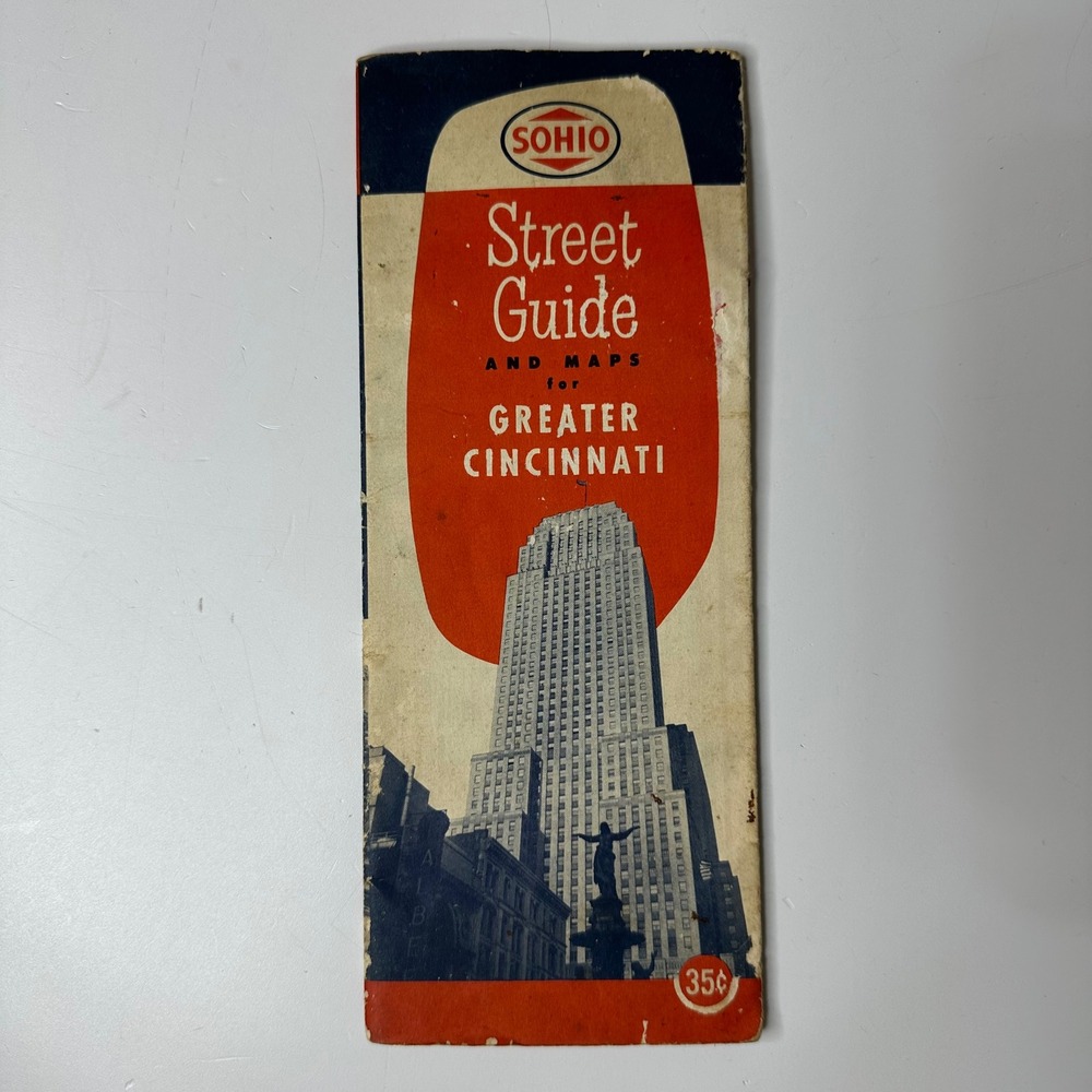 Vintage SOHIO Street Guide and Maps for Greater Cincinnati Ohio Geo F Cram Co